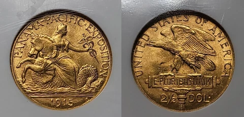 1915-S Panama-Pacific Commemorative Gold $2.5 NGC MS 65 Cover