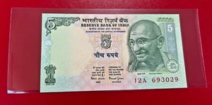 INDIA RESERVE BANK OF INDIA 5 RUPEES BANKNOTE - Picture 1 of 2
