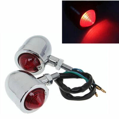 2 красных светодиодных указателя поворота для мотоцикла лампа универсальный болт 10 мм - Изображение 1 из 4