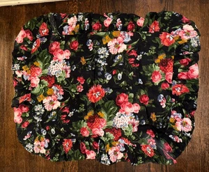 Ralph Lauren Isadora Standard Ruffled Pillow Sham Black Floral - Picture 1 of 3