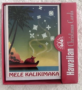 Korallenkarten 10 Hawaii Weihnachtskarten & Umschläge Mele Kalikimaka versiegelt - Bild 1 von 3