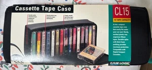 Case Logic Cassette Case CL-15 Black & Green w/ Catalog Inserts Vintage New OS - Picture 1 of 6