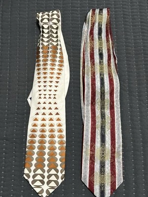 2 VTG Enrico Capucci 100% Silk Neck Tie Hand Made (0789-jj) - Image 1 of 4