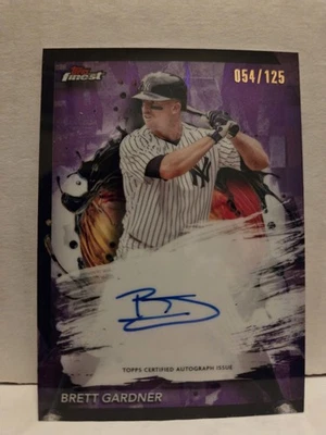 Brett Gardner 2024 Topps Mejor refractor púrpura en tarjeta automática/125 Yankees Foto 1 de 2