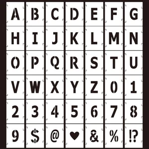 42Pcs Letter Stencils - 3 Inch Letters & Numbers Interlocking Stencil 3 inch - Picture 1 of 7