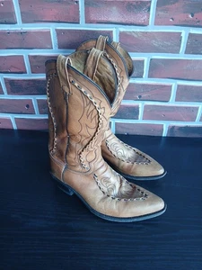 Vintage Dan Post Phoenix DP 26644 Braun Leder Cowboy Herren Western Stiefel 11 D - Bild 1 von 21