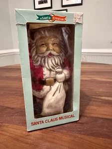 Vintage Weihnachtsmann musikalische drehbare Figur Jingle Bells Made in Japan mit Box! - Bild 1 von 11
