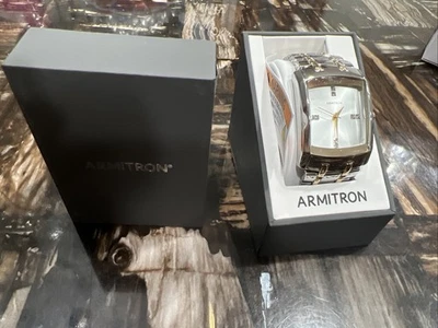 Reloj Armitron Hombre 20/4507SVTT Cristal Genuino Acero Inoxidable 33mm Dos Tonos Nuevo Foto 1 de 4