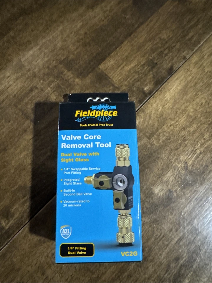 ¡NUEVO! Fieldpiece VC2G 1/4′′ Herramienta de extracción de núcleo de válvula Doble válvula con mira * Foto 1 de 1