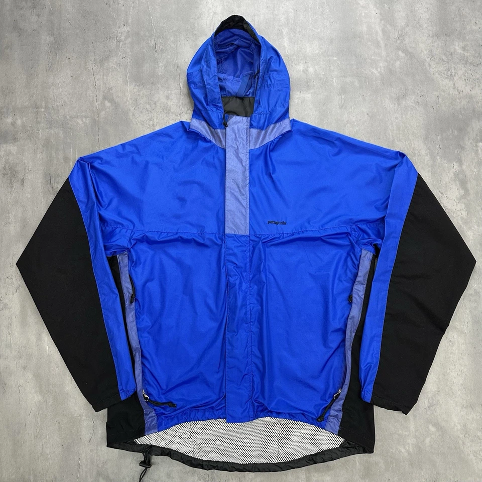 Rara Chaqueta Patagonia Super Alpina L Azul Negro 29430 SPOO Impermeable De Colección Foto 1 de 4