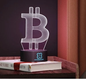 3D Night Light Illusion Lamp Coins Table Desk Decor 16 Colors USB Powered - Picture 1 of 6