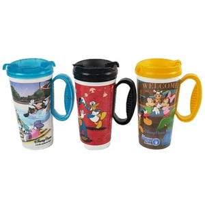 (LOT of 3) Walt Disney Parks Rapid Fill Refillable Whirley Travel Mug Cup w/ Lid - Bild 1 von 24