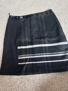 White House Black Market Damen Midi Rock kariert goldene Schnallen Gr. 6 - Bild 1 von 10