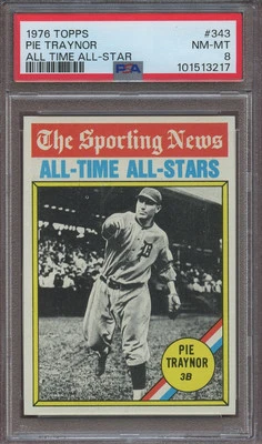 Pie Traynor 1976 Topps #343 PSA 8 Foto 1 de 2