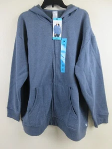 Chaqueta con Capucha Danskin Para Mujer Ultra Acogedora con Cremallera Talla 2X - Lavado a Piedra Brezo (NUEVA CON ETIQUETAS) - Imagen 1 de 5