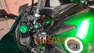 2018-2023 Kawasaki NINJA H2 SX SE+ Front Tank Covers Tank Guards Carbon Fiber - Picture 1 of 12