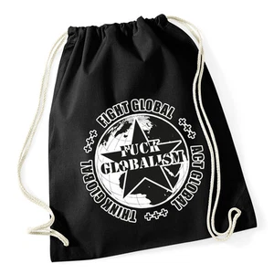 FUCK GLOBALISM Cotton Gymsac Turnbeutel Stoffbeutel - Bild 1 von 1