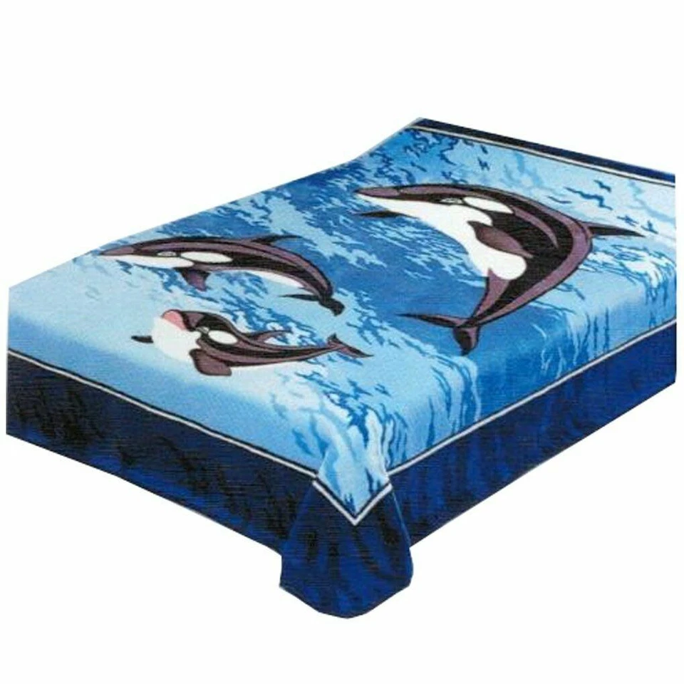 Solaron Blanket throw Thick Ultra Fine Polyester Mink Plush Whales Heavy Weight - Image 1 of 1