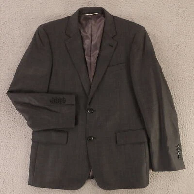 Jhane Barnes Jacket S Gray Heather Windowpane Check 100% Wool Twill Blazer 38S - Image 1 of 4