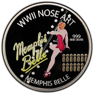 2012 Niue Silver $2 Nose Art PCGS PR69DCAM Memphis Belle QE2 PCGS RGUTH012 - Picture 1 of 4