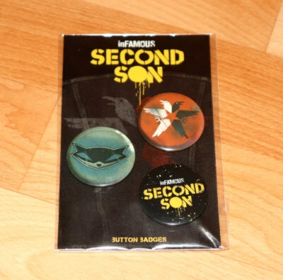 Infamous Second Son Video game Rare Promo Button Badge Badges Set PS4  - Image 1 of 4