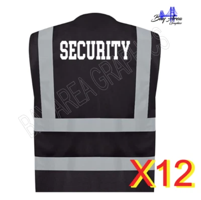 Chaleco de seguridad negro - Alta visibilidad con tiras reflectantes y bolsillos x12 Foto 1 de 4