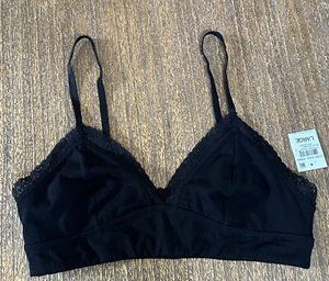 Jenni Damen Bralette groß tiefschwarz Spitzendetail Loungewear Intim Gr. L - Bild 1 von 8
