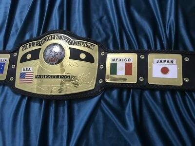 NWA GLOBO ABOVEDADO CAMPEONATO MUNDIAL DE LUCHA DE PESO PESADO CINTURÓN TALLA ADULTO Foto 1 de 4