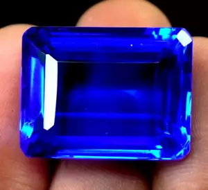 175 Ct Emerald Cut Natural GIE Certified Brazilian Blue Topaz Loose Gemstone - Picture 1 of 4