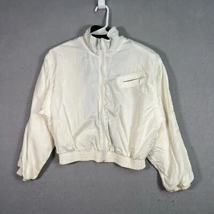 Vintage 90s Nike Elite Windbreaker Jacket Youth Medium White Full Zip Kids - Picture 1 of 17