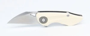 Mini cuchillo plegable dos sol mango blanco 14C28N borde liso TS314 - Imagen 1 de 2