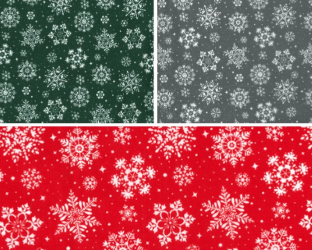 FABRIC DIRECT ONLINE Christmas, Festive Poly Cotton Snow Flake Design Dress, Craft Fabric TCP901