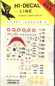 Calcomanía Hi-Decal Line 72-003, Jaguar A 1:72 modelismo - Imagen 1 de 1