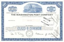 Washington Post Co. - 1971 dated Issued Stock Certificate - Very Historic Co. - 