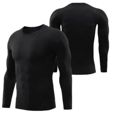 Hombres Ciclismo Capa Base Bicicleta Jersey Largo Deportes Correr Camisa Absorbente de Humedad Foto 1 de 4