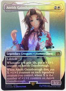 MTG Aerith Gainsborough (Borderless Foil) Final Fantasy 0374 FFVII FF7 NM - Picture 1 of 6