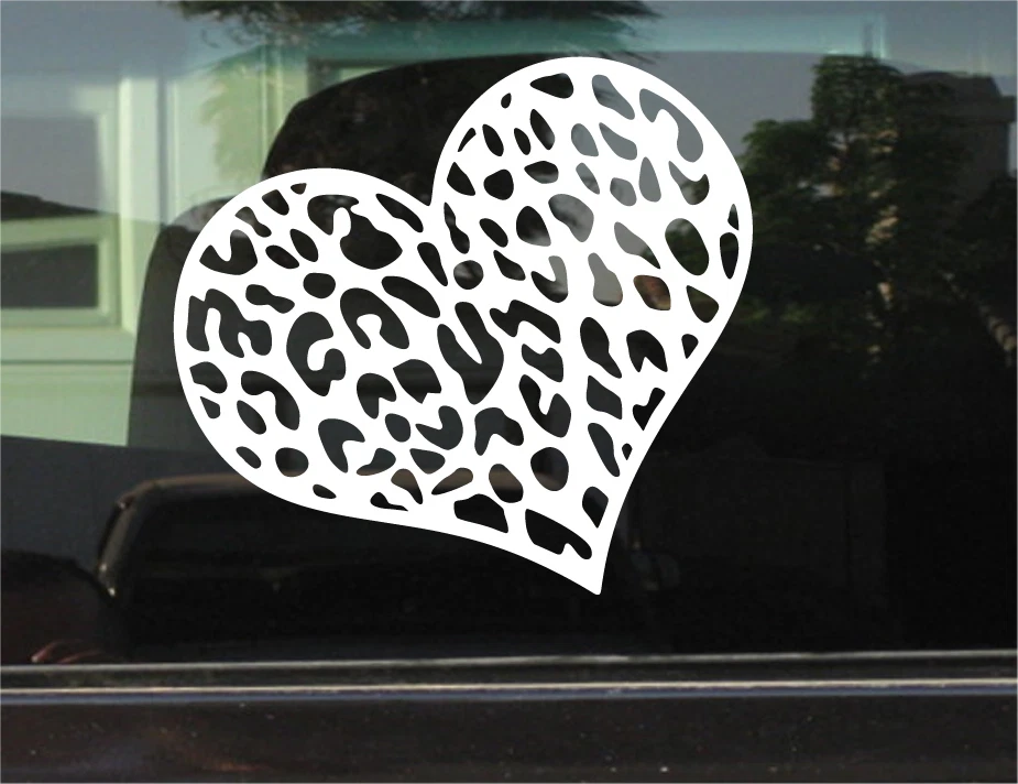 CALCOMANÍA/PEGATINA VINILO CORAZÓN ESTAMPADO LEOPARDO Foto 1 de 1