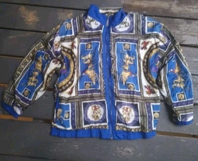 Chaqueta deportiva Adolfo vintage años 80 azul y dorada para mujer talla pequeña Foto 1 de 4