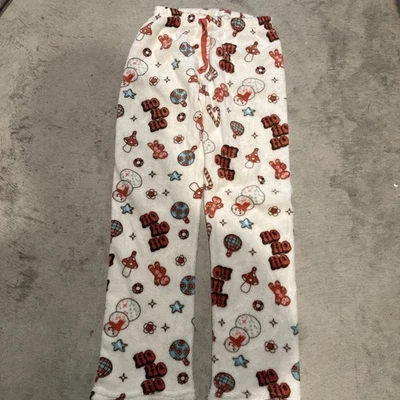 Девочки пижамы брюки Sleepwear флис сна пушистый PJ, снеговик, HOHOHO диско мяч - Изображение 1 из 2