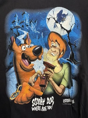 Винтажная рубашка 90-х Scooby Doo Stanley Desantis мохнатая одинарный шов черная мужская размер XL - Изображение 1 из 4