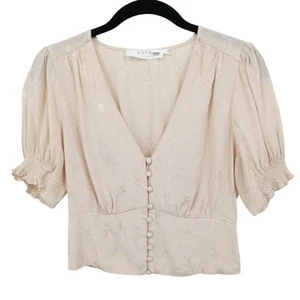 ASTR The Label Tallulah Top Womens S Beige Coquette Feminine Girly Girlhood Boho - Picture 1 of 17