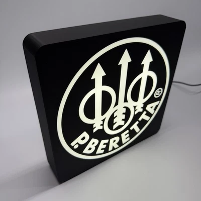 P. Beretta огнестрельного оружия логотип светодиодный гараж знак 9 «широкая настенная полка стола декор подарок искусства - Изображение 1 из 4