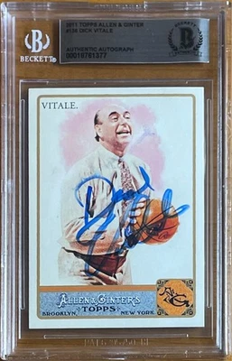 DICK VITALE SIGNED 2011 TOPPS ALLEN & GINTER #136 BAS BGS AUTHENTIC AUTOGRAPH B - Image 1 of 2