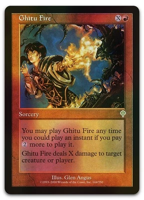 Ghitu Fire #144 (Foil) (NM) Invasion INV Magic MTG - Image 1 of 2