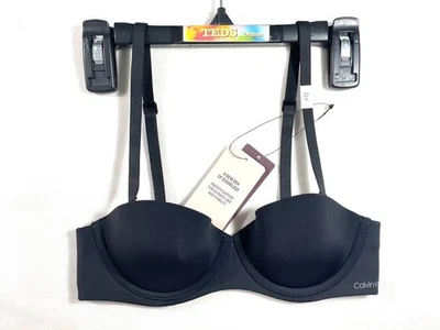 NWT Calvin Klein Women's 32A Perfectly Fit Strapless Push Up Bra QF5677 Black - Image 1 of 4
