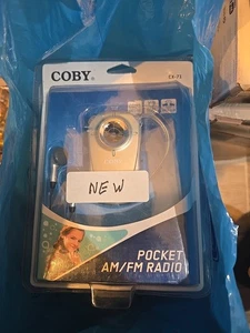 New Coby Mini AM/FM Radio CX-71 W/ Headphones Sealed - Picture 1 of 1