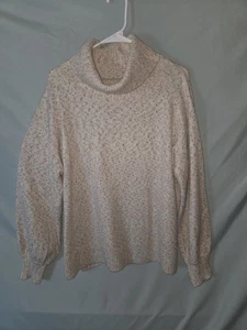 Suéter Pullover Para Mujer Staccato Beige Moteado Cuello Alto Talla L Súper Suave - Imagen 1 de 10