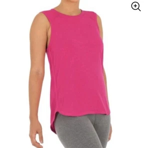 NWT Athletic Works Wicking Hi Low Tank Top Racerback Large Covers Bum Hot Pink - Picture 1 of 7