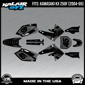 Graphics Kit for Kawasaki KX250F (2004-2005) KX 250F Division Series - Smoke - Picture 1 of 4