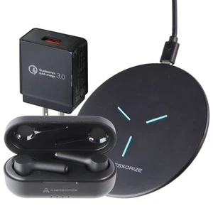 Axessorize sans Fil Essentiel Pack W / Vrai sans Fil Oreillettes + Chargeur - Photo 1 sur 8